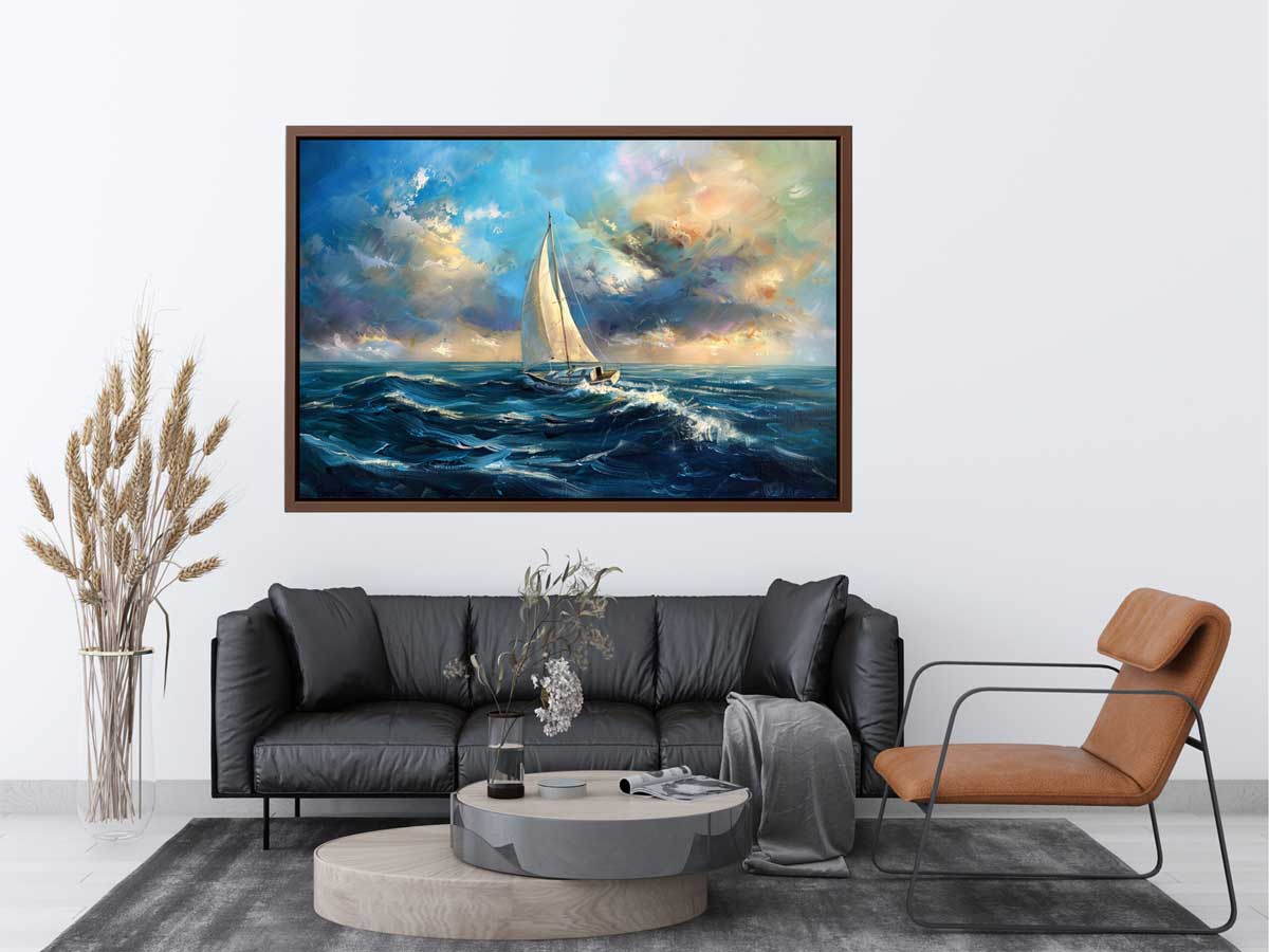 Sailing Boat Canvas Painting On Canvas