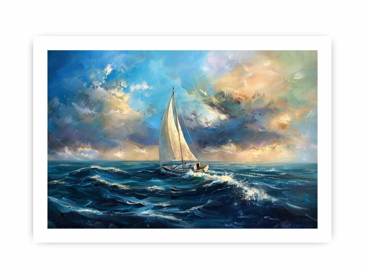 Sailing Boat Canvas Painting On Canvas