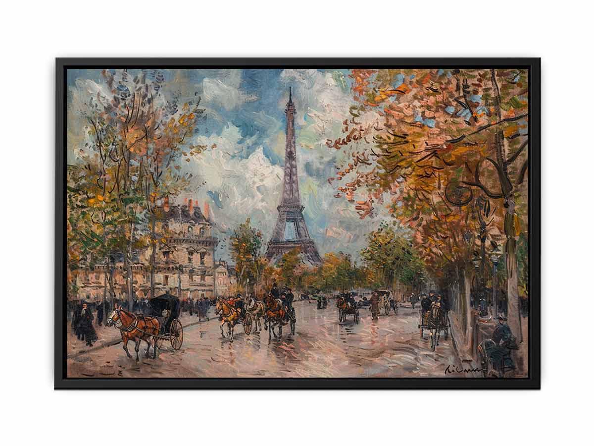 Vintage Eiffel Tower canvas painting