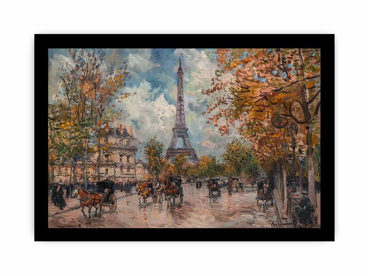 Vintage Eiffel Tower canvas painting