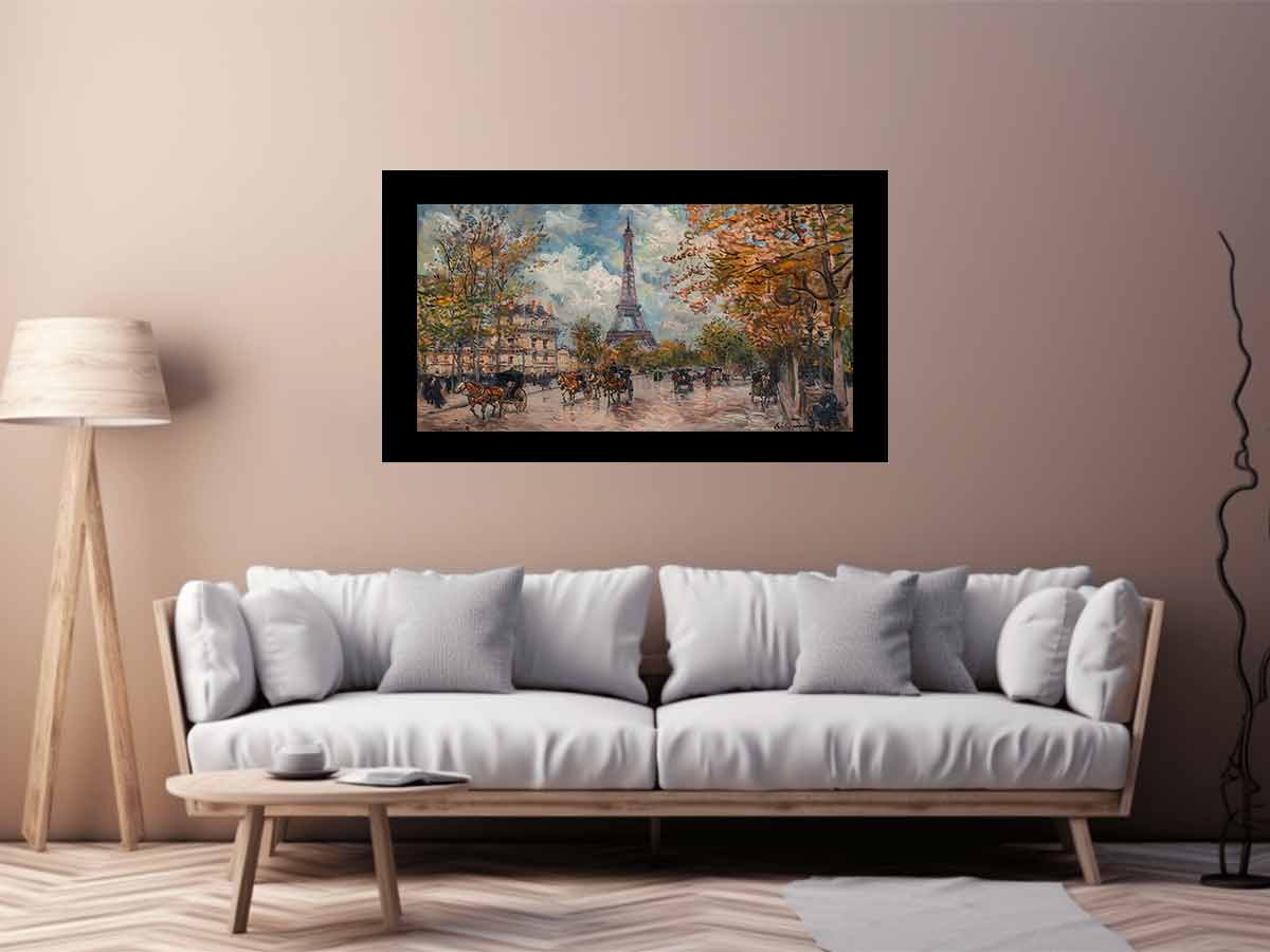 Vintage Eiffel Tower canvas painting