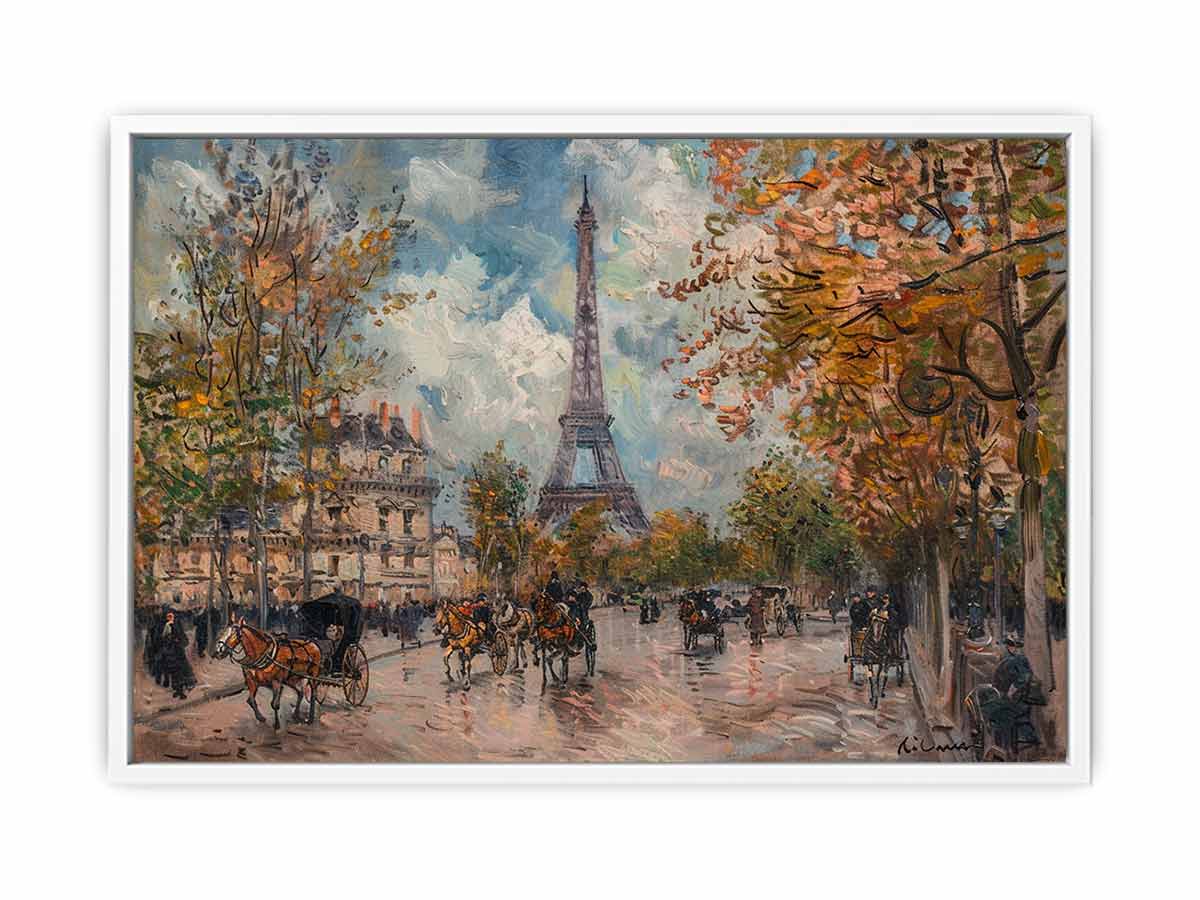 Vintage Eiffel Tower canvas painting