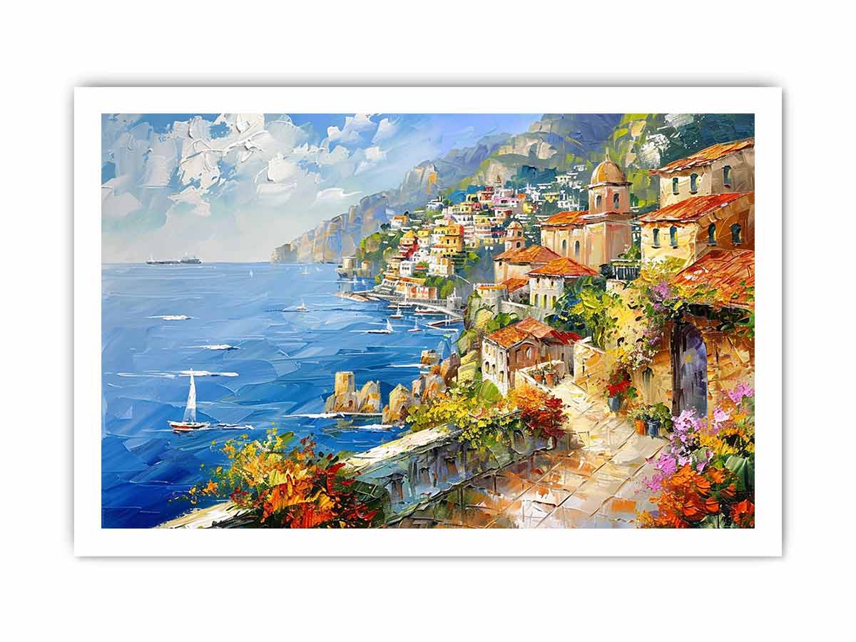 Mediterranean Beach Canvas Art Print