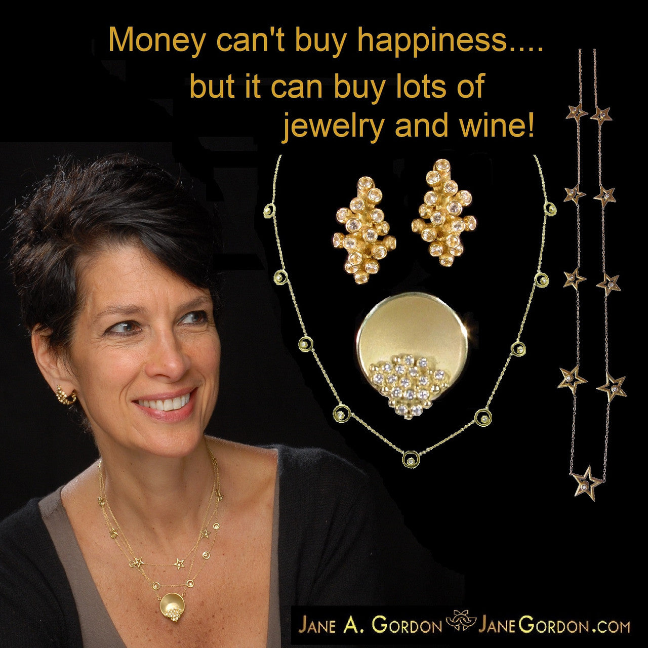 Grapes Drop Earrings with Interchangeable Studs- 2 parts-14K Gold-17