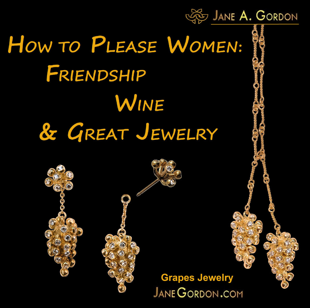 Grapes Drop Earrings-18K Gold and Diamonds-12