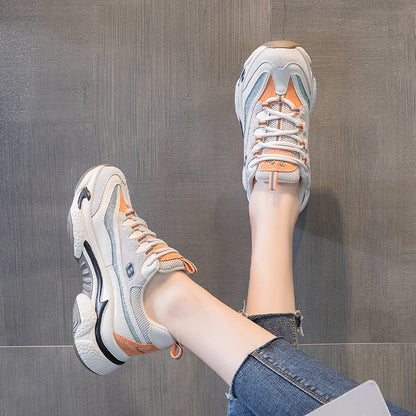 Autuspin Retro Flat Platform Sneakers Women Winter Autumn Cow Leather Breathable Cozy Casual Shoes Outdoor Trendy   Footwear