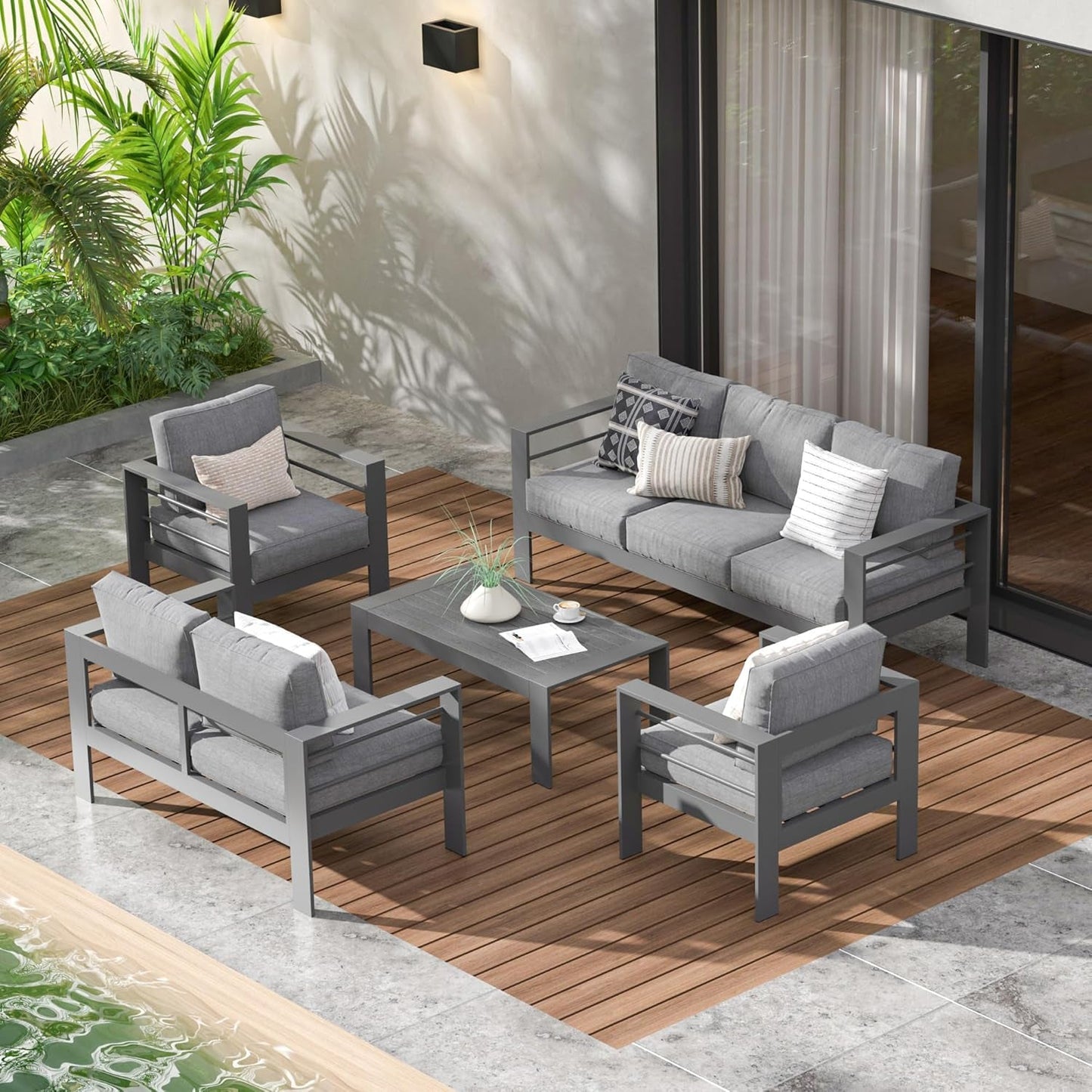 Modern Aluminum Outdoor Patio Furniture Set with Cushions