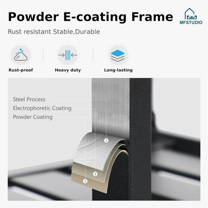 9-Piece Metal Outdoor Patio Dining Furniture Set 8 Sling Dining Swivel Chairs and 1 Expandable Outdoor Dining Rectangle Table, Blue-1