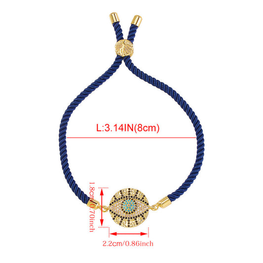 18K Gold Plated Evil Eye Cord Bracelets