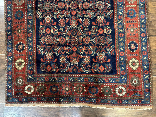 Antique Persian Tribal Rug 4x6, Kurdish Rug