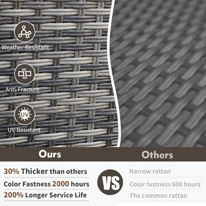 Outdoor Rattan Patio Furniture Set with Swivel Rockers