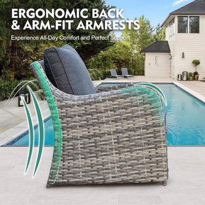 Six Piece All Weather Wicker Patio Furniture Set-1