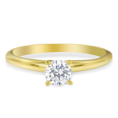 GIA Certified 14k Gold 1/2 Cttw Diamond Solitaire Engagement Ring (H Color, SI1 Clarity)-0