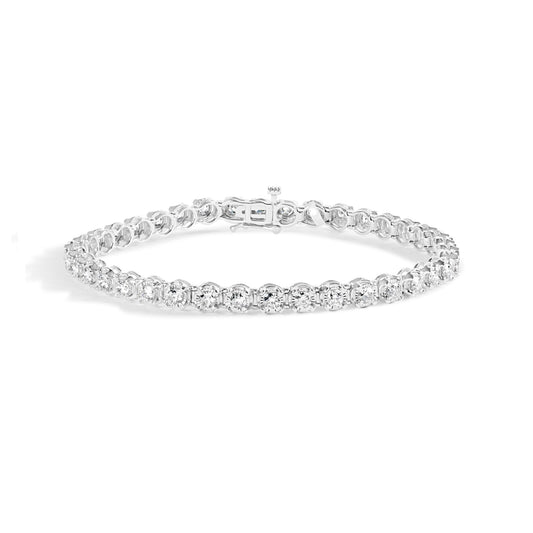 10K White Gold 3.00 Cttw Miracle Set Diamond Bezel Link Style Tennis Bracelet (H-I Color, I2-I3 Clarity) - 7.5"-0