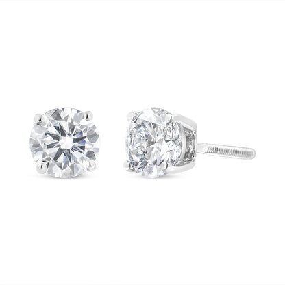 14K White Gold 1 1/2 Cttw Lab Grown Diamond Solitaire Stud Earrings with Screwbacks (F-G Color, VS2-SI1 Clarity)-0