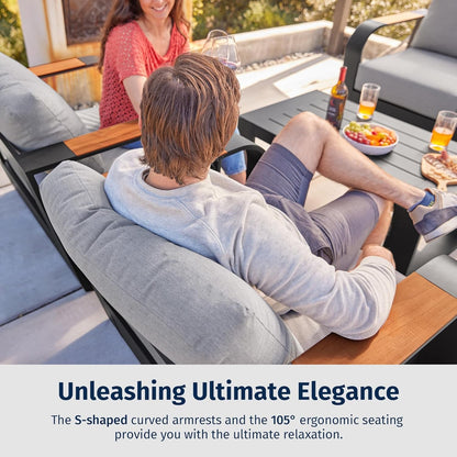 Modern Four Piece Patio Furniture Set with Deep Seating-1