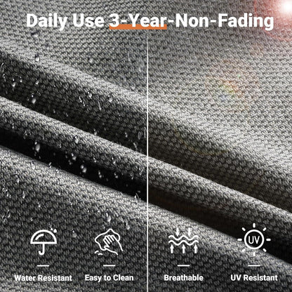 Outdoor 5 Piece Patio Furniture with Fire Pit Table,Wicker Coversation Set with Swivel Rocking Chair,Comfy Sectional Deep Sofa for outside Porch Balcony Backyard Pool,Dark Grey-4