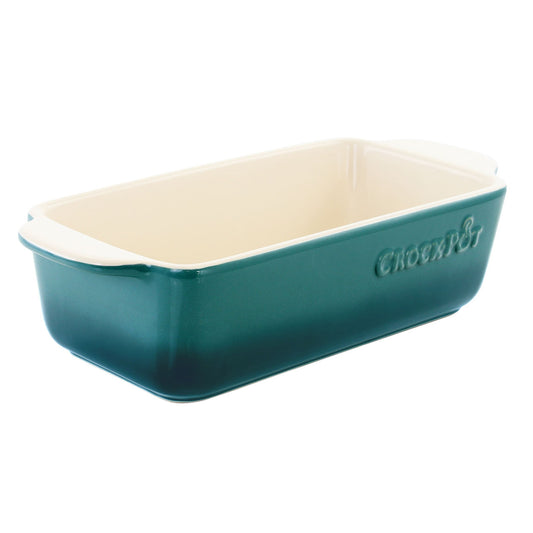 Crock Pot Artisan 1.25 Quart Rectangular Stoneware Bake Pan in Gradient Teal