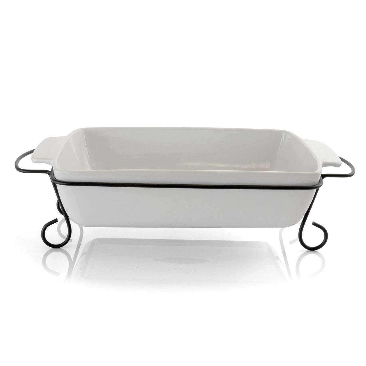 Gibson Elite 2 Piece Rectangle 15.5 Inch Stoneware Bakeware with Metal Rack