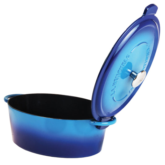 HENCKELS Cast Iron 4.4 L Cast Iron Oval French Oven, Blue