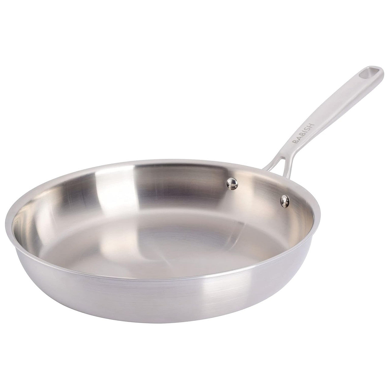 Babish 10 Inch Stainless Steel Tri-Ply Double Riveted Fry Pan in Silver