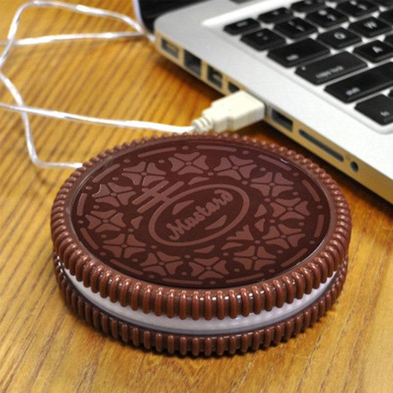 Portable Cookie Shape Cup Mat USB Power Supply Cable