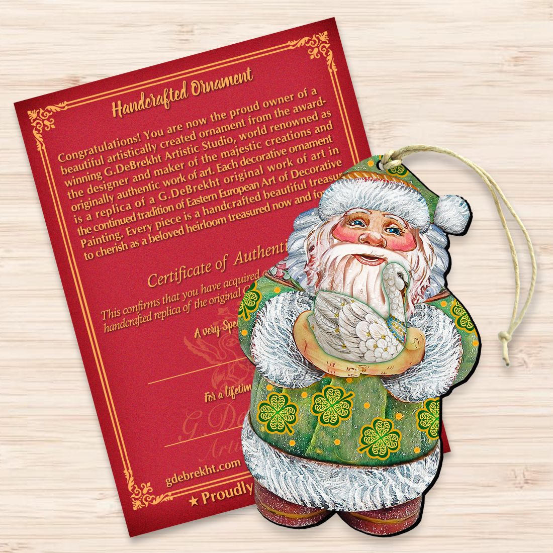 Celtic Swan Santa Wooden Ornaments by G. DeBrekht - Celtic Decor - 8118086
