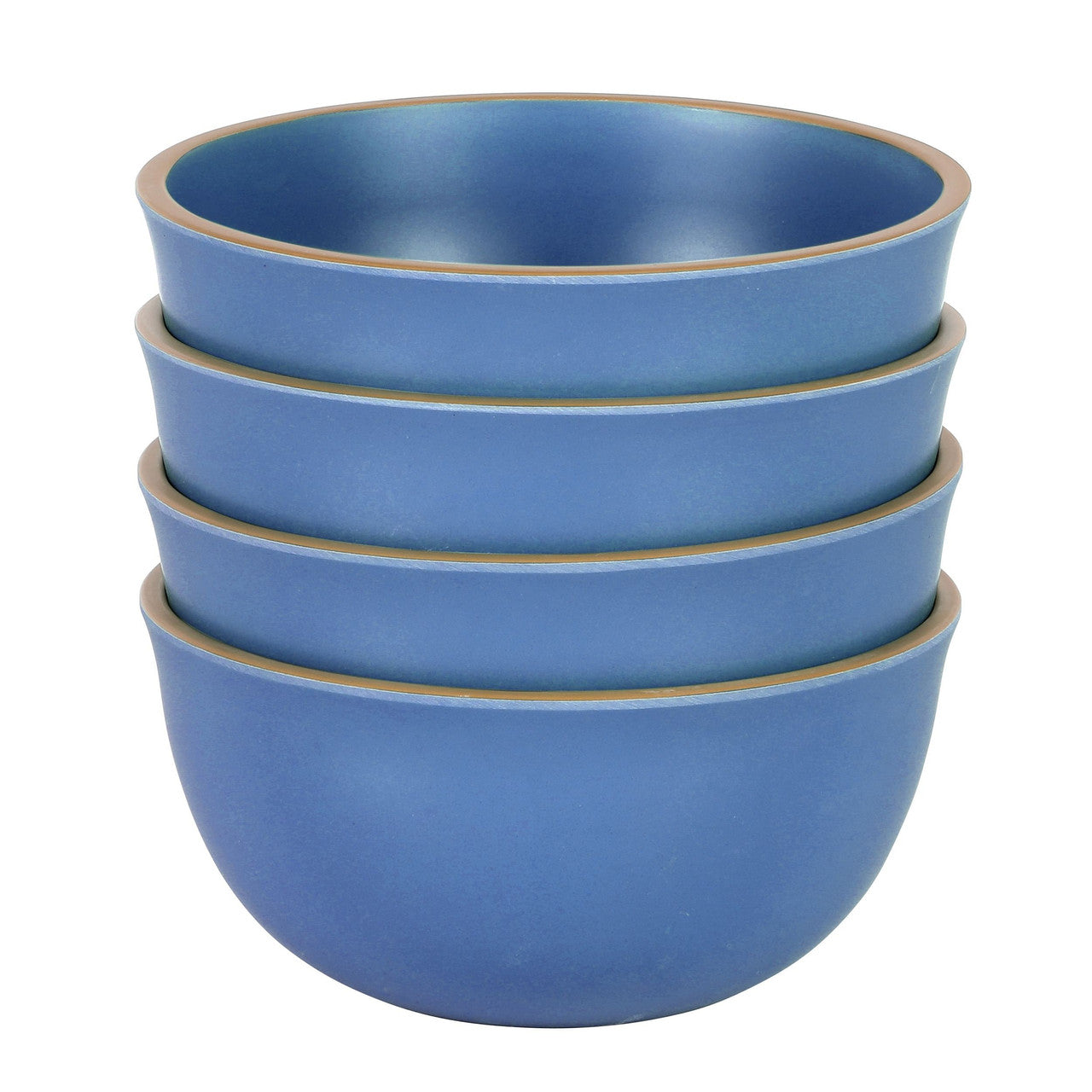 Gibson Home Rockabye 4 Piece 6.1 Inch Melamine Cereal Bowl Set in Blue