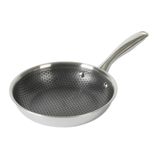 Oster Modessa 8 Inch Nonstick Triply Stainless Steel Frying Pan in Silver