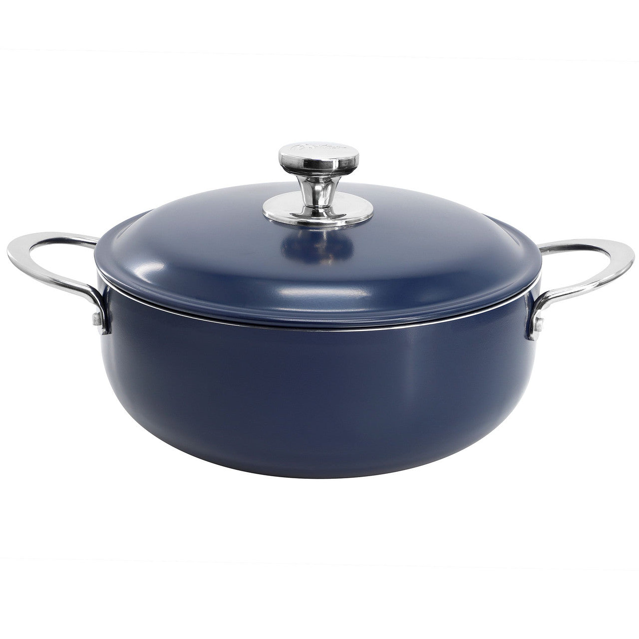 Oster Cartagena 3.8 Quart Nonstick Aluminum Caldero with Lid in Dark Blue