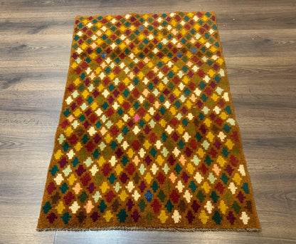 Balouch Rug 3x4, Burnt-Orange, Multicolor, Afghan Rug