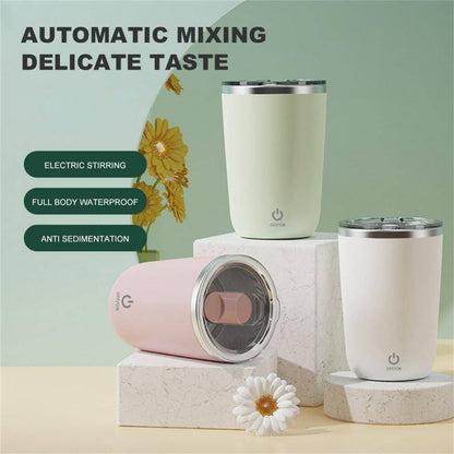 Insulated Self-Stirring Coffee Mug – 350 ml Electric Mixer & Thermal Cup