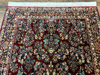 Karastan Rug 5.9 x 9 Red Sarouk Rug #785, Karastan Wool Rug, Karastan Carpet, Original 700 Series Vintage Karastan Oriental Rug Discontinued-2