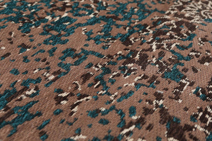 5'6" x 7'10" Handmade Erased Pattern Flatweave Area Rug Contemporary Chocolate