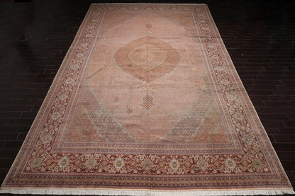 13'1''x20' Beige, Rust Palace Hand Knotted Persian Wool and Silk Traditional Oriental Area Rug-2