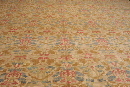 14'6''x19'10'' Palace Beige Hand Knotted 100% Wool Transitional Oriental Area Rug-4