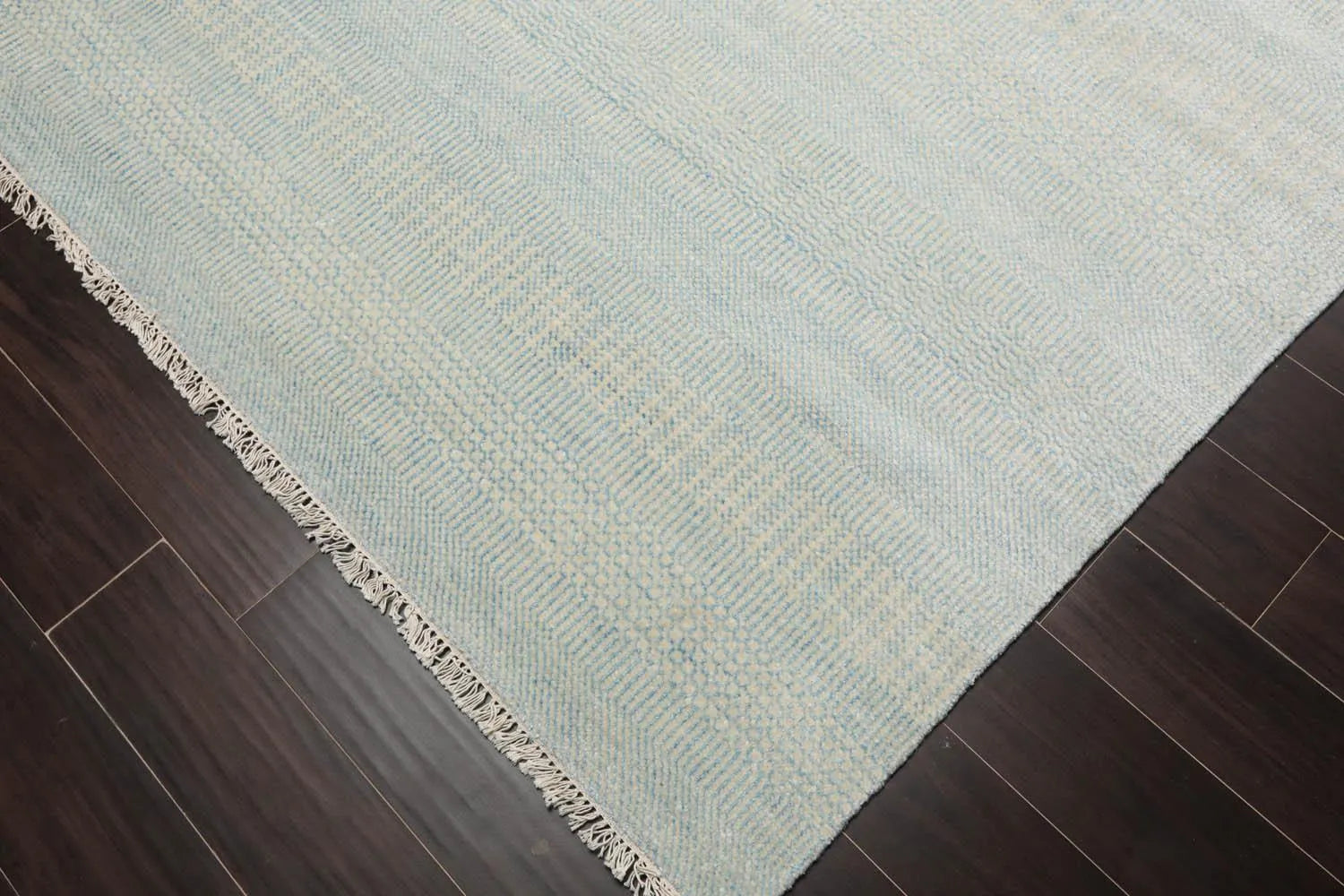 Multi Sizes Sea foam Hand Knotted Wool and Silk Modern Oriental Area Rug-3