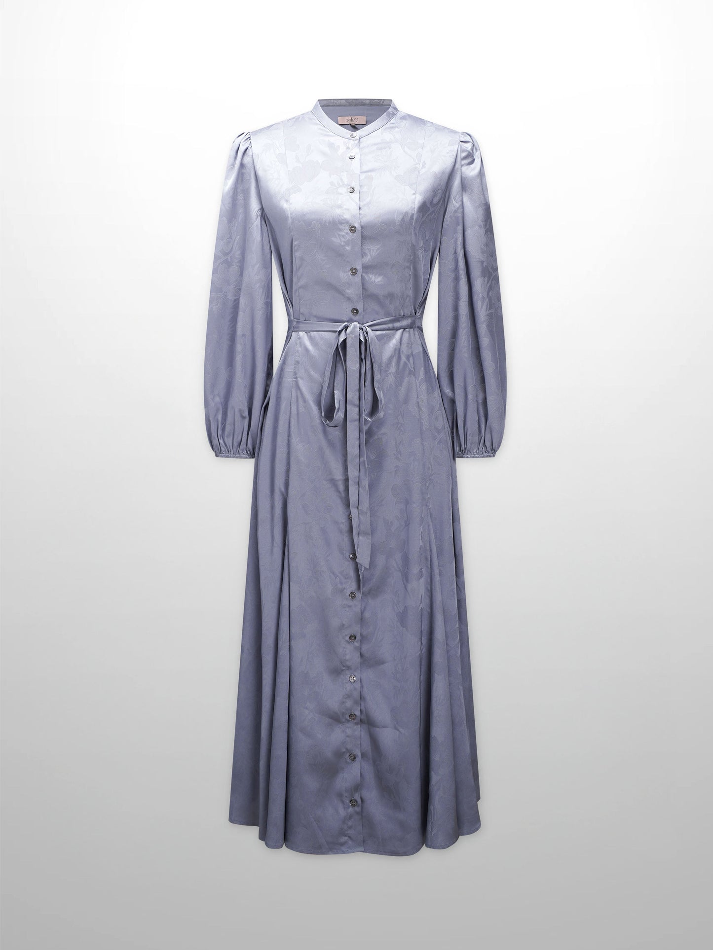 A Line Shirtdress-Slate Blue Floral