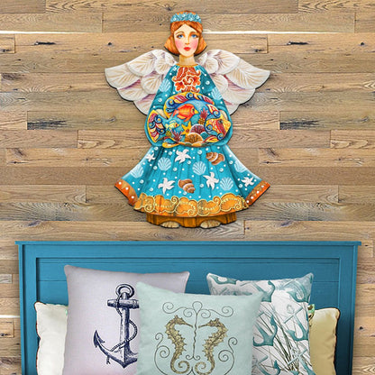 Guardian of The Sea Angel Door Decor by G. DeBrekht - Coastal Holiday Decor - 8152724H