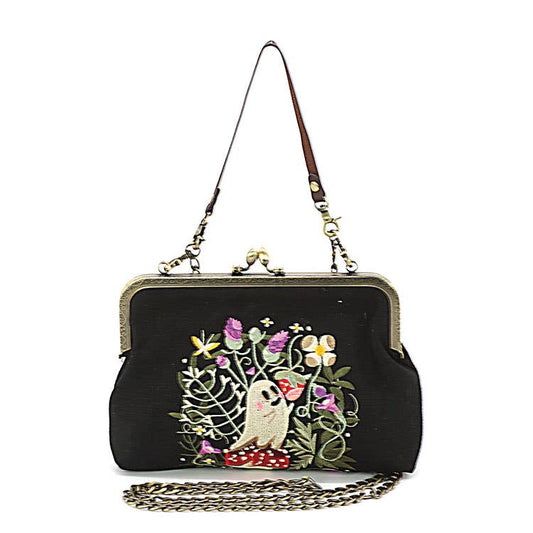 Ghost in Strawberry Field Vintage-Inspired Kisslock Handbag