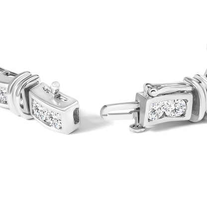14K White Gold 6 3/4 Cttw Diamond 4 Stone Link Bracelet (H-I Color, I1-I2 Clarity) - 7" Inches-1