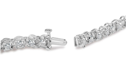 10K White Gold 3.00 Cttw Miracle Set Diamond Bezel Link Style Tennis Bracelet (H-I Color, I2-I3 Clarity) - 7.5"-1