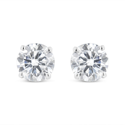 14K White Gold 1 1/2 Cttw Lab Grown Diamond Solitaire Stud Earrings with Screwbacks (F-G Color, VS2-SI1 Clarity)-1