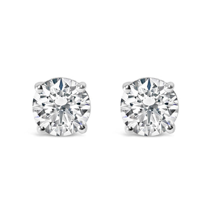IGI Certified 14K White Gold 1 1/2 Cttw Round Diamond Solitaire Stud Earrings with Screwbacks (G-H Color, I1-I2 Clarity)-1