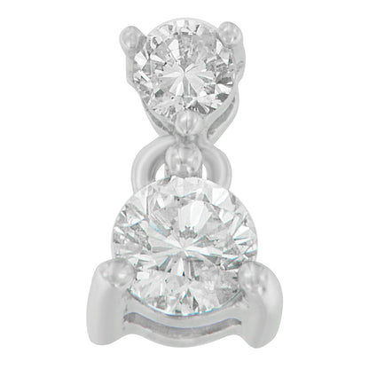 14K White Gold 1/2 cttw Round Cut Diamond Pendant Necklace (I-J, I1-I2)-1