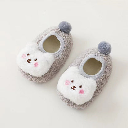 Baby 3D Cartoon Bear Patched Pattern Non-Slip Warm Shoes-5