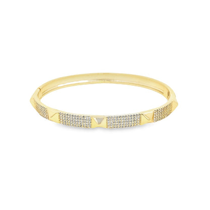 CZ Paved Stone Bangle Bracelet