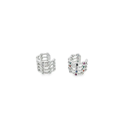 CZ Clear and Multicolor Ear Cuffs-2