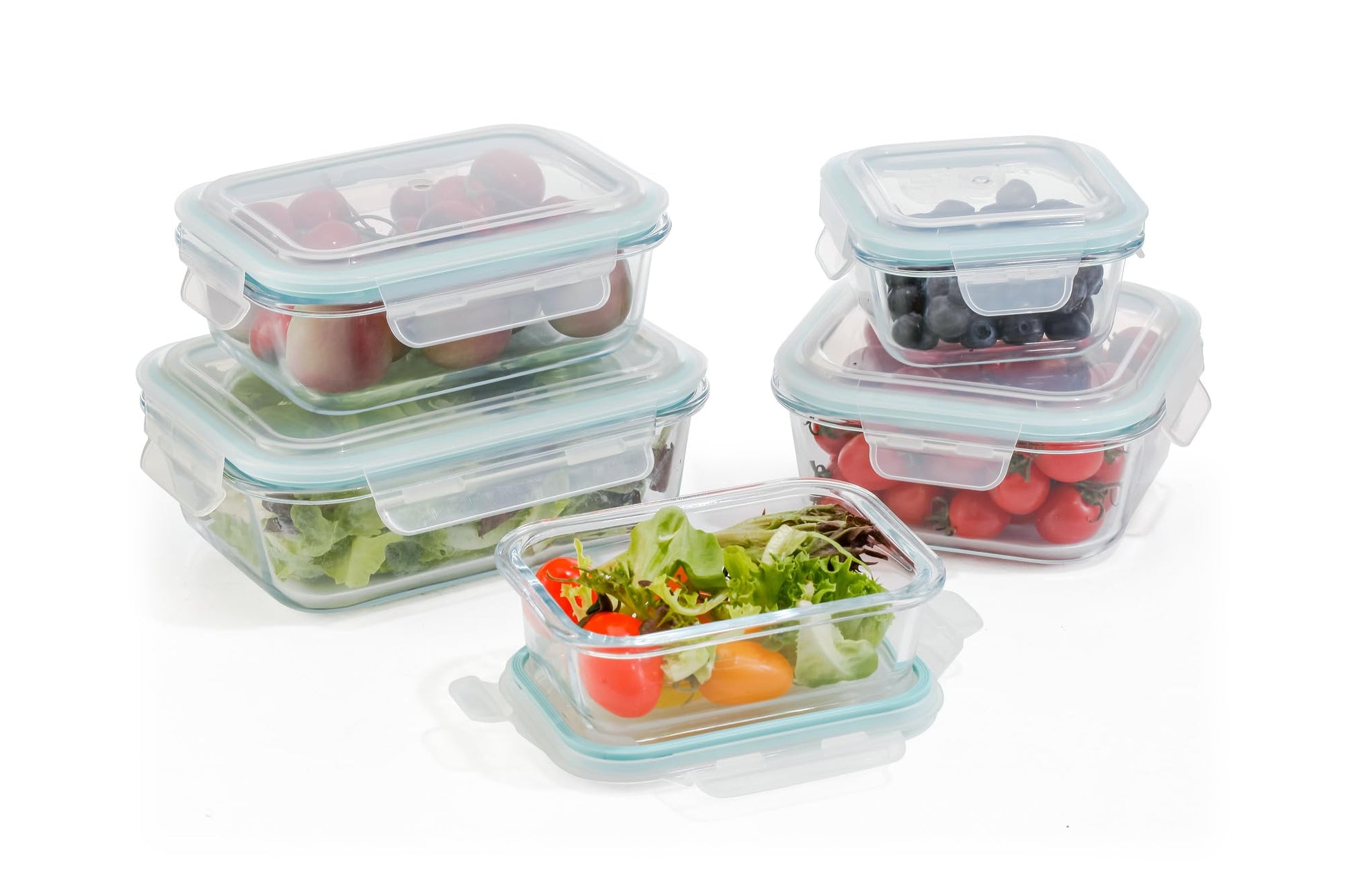 10-Piece Glass Food Storage Containers with Airtight Locking Lids (5 Containers + 5 Lids)-3