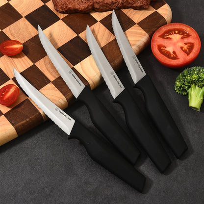 8-Piece Steak Knife Set - High Carbon Stainless Steel Serrated Blades with Ergonomic Handles, 4.5” Premium Kitchen Knives for Dining-1